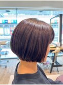 三鷹白髪ぼかしハイライトショートボブウルフショートカット韓国