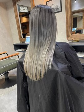 サニー 渋谷(SUNNY) バレイヤージュ、ハイライト、レイヤーロング、グレーベージュ