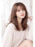 セミロング20代30代ストレートレイヤー前髪なし前髪あり池袋