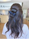 【ヘアセット】タイトリボンハーフアップ/大人かわいい