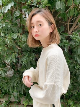 アンヘアー(UNHAIR by shiomiH) ロングボブ×柔らかシアーグレージュ/女性らしいこなれヘア