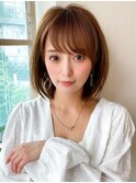大人かわいい ワンレンボブ 前下がりボブ ひし形シルエット KI