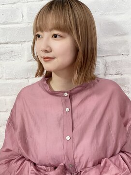 ラルマミット(lalma mit) 【伸ばしかけ】切りっぱなしボブ【透明感カラー】