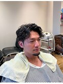アップバングツイストスパイラルパーマ