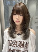 ハッシュカット×オリーブグレージュ