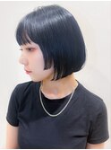 姫カット&ミニボブ/暗髪/顔周りカット