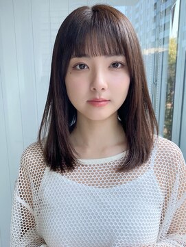 エトラ 渋谷店(etora) 前髪 外ハネボブ くびれヘア  アプリコットオレンジ"