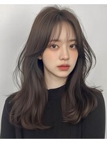 オンク 新宿(onk)&nbsp;黒髪/グレーベージュ/レイヤーロング/前髪パーマ[新宿駅]