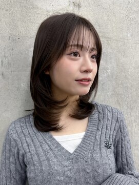 ガーデン 渋谷(GARDEN) 韓国風顔まわりレイヤーミディアムシースルーバングヘア
