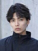 フィフスパーク(fifth PARK)&nbsp;渋谷フェザーパーマfifthセンターパートメンズパーマ毛流れ色気