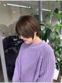 くびれショートボブ40代50代グレイカラー白髪染め白髪ぼかし