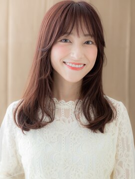 カバーヘア ブリス 川口(COVER HAIR bliss) ピンクミルクティーベージュ小顔ゆるふわロングX川口30代40代