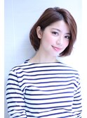 大人可愛いナチュラルかき上げモーブベージュカラー