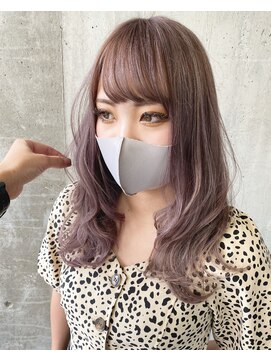 ガルボ ヘアー(garbo hair) #セミロング#ピンクグレージュ#くすみカラー#下村スタイル