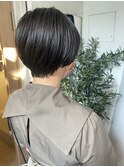 ショート×ブリーチなしグレージュ|グレーベージュ