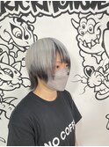 【ウルフ】ホワイトシルバー×ブラック【インナーカラー】