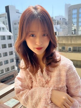 ロンド ストラーダ 心斎橋(Lond strada) 韓国前髪顔周りロング×デザインカラー[心斎橋/髪質改善]