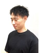 銀座マツナガ 浅草店&nbsp;ツイストスパイラル 刈り上げ ナチュラル アップバング パーマ