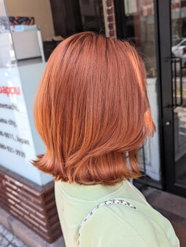 ボアップ(boappu) #オレンジカラー# オレンジベージュ#韓国ヘア# ケアブリーチ