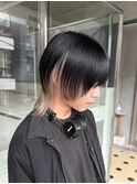 メンズウルフインナーカラーデザインカラーホワイトカラーメンズ