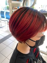 コワフェル ド エクセル 白楽店(la coiffure de excel)&nbsp;カーマインバレイヤージュカラー