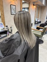 サニー 渋谷(SUNNY) バレイヤージュ、ハイライト、レイヤーロング、グレーベージュ