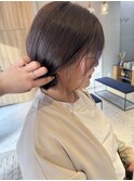 ボブ×イヤリングカラー　ミルクティーブラウン