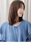 顔周りレイヤーカット艶感ストレートミディアムA0志木30代40代