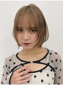 ボブディオリーブベージュ髪質改善縮毛矯正フェイスレイヤー