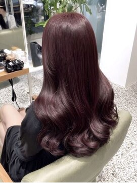 ネハス 名古屋栄店(nehus.) ワインレッドバーガンディブリーチなしダブルカラーレイヤー