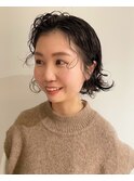 【石河安奈】大人ニュアンスパーマ/くせ毛風パーマ/後れ毛<博多>