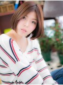 大人かわいいセンターパート小顔前下がりボブc5志木20代30代40代