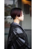 グラデーションボブ_ハイライト_カシスカラー