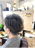 ツーブロックアシンメトリーショート