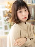 ぱっつん前髪アースカラー切りっぱなしボブc5北浦和20代30代40代