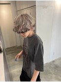 スパイラル／エンドカラー/メンズマッシュ/ホワイトブロンド