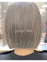 ヘアーアンドメイク サワ 上田本店(SAWA)&nbsp;切りっぱなしボブミルクティーグレージュ透明感カラー20代30代