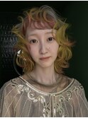イエローとレッドのデザインカラー（ブリーチ２回～）