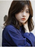大人ナチュラルセミロング×柔らかワンカール３０代４０代５０代