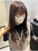 ラベンダーベージュ×ロングレイヤー