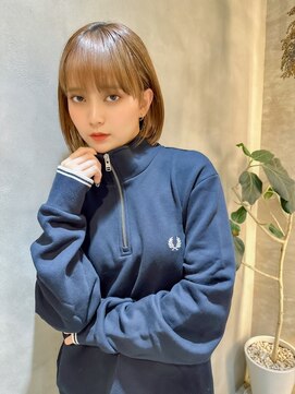 ロンドリゼル 札幌(Lond RiseL) オリーブグレー/前髪/ボブ/マロンベージュ/レイヤーカット/小顔