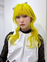 ジーナ オモテサンドウ(XENA)&nbsp;レモンイエロー×レイヤーカット×ウルフカット×夏カラー
