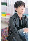 ナチュラルな男らしさモーブカラーサイドパートショートa1