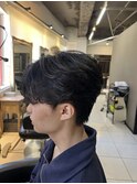 センターパート　カルマパーマ　メンズパーマ