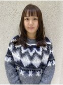 ミディアムレイヤー×グレージュカラー