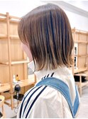 say.シャドールーツカラーハイライト外ハネボブ似合わせカット