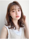 くせ毛風カールデジタルパーマ艶感斜めバング美髪#251f0618