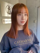 ガーデン 渋谷(GARDEN)&nbsp;ブリーチなしダブルカラー　アプリコットオレンジ　暖色カラー