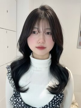 h22シルキーレイヤー韓国巻き韓国ヘア暗髪髪質改善