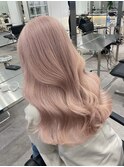 ミルクティーピンクハイトーンカラーダブルカラーケアブリーチ